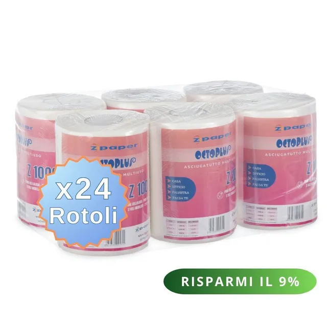 Zpaper Z1000 Octoplus asciugatutto 24 rotoli 2 veli