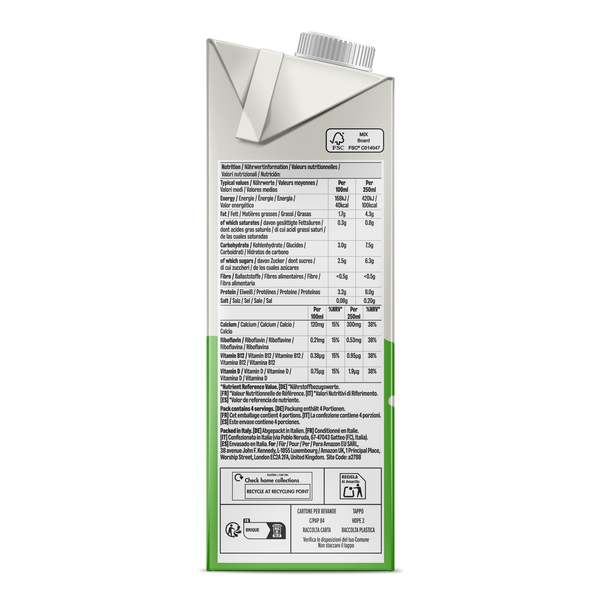 by Amazon Bevanda Soia Zuccherata 6 x 1 L con Calcio
