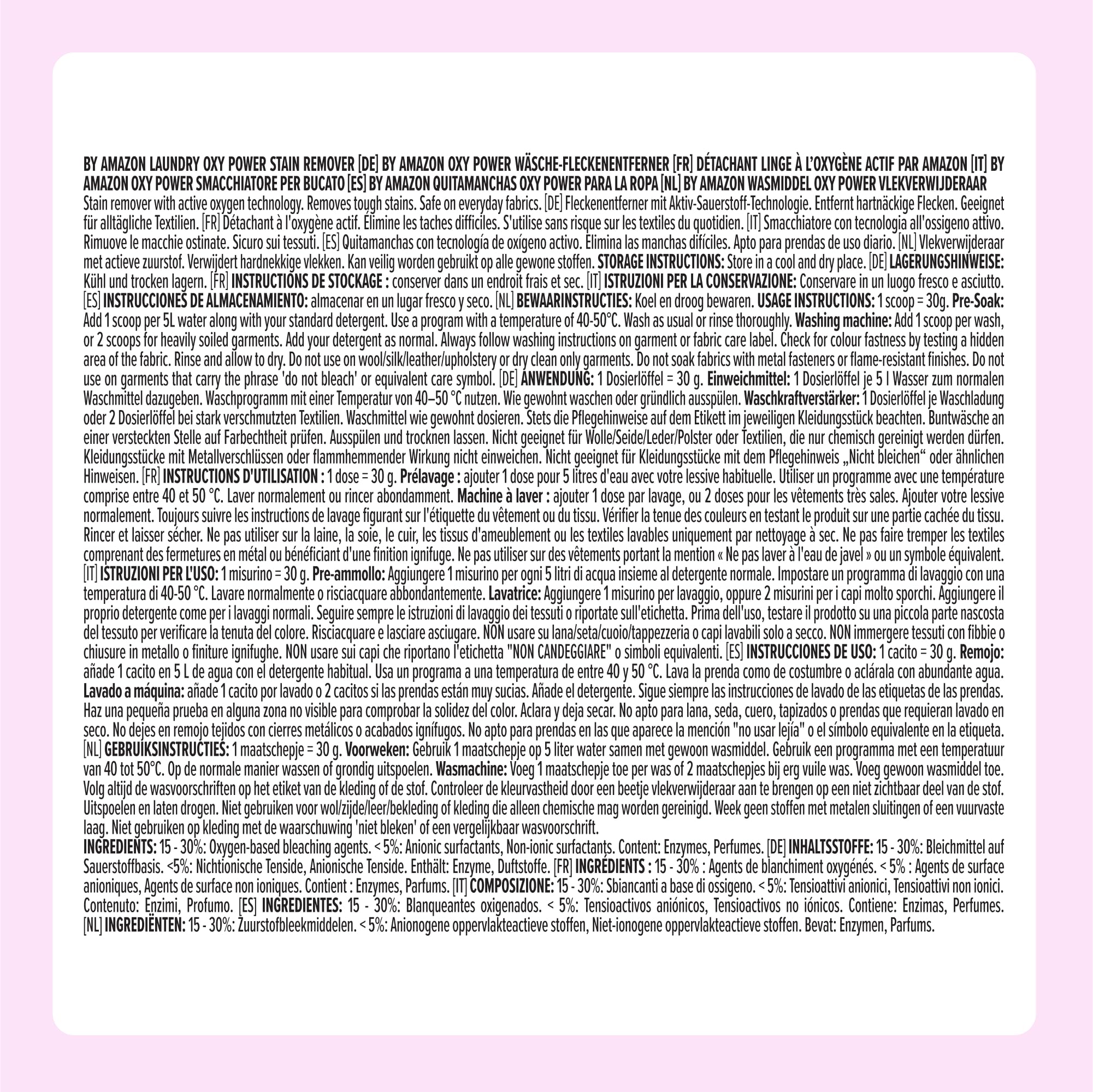 by Amazon Oxy Power smacchiatore in polvere 1kg