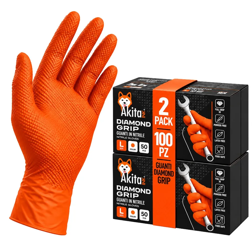 Akitaink Diamond guanti nitrile taglia L 100 pz extra