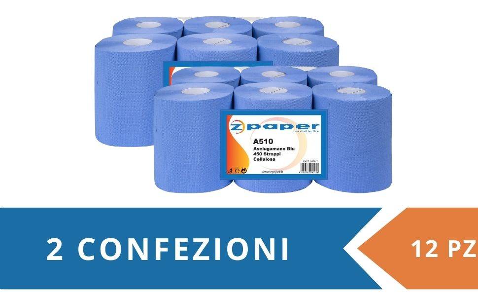 Zpaper A510 rotolo asciugamani blu 12 rotoli 450 strappi 2 veli