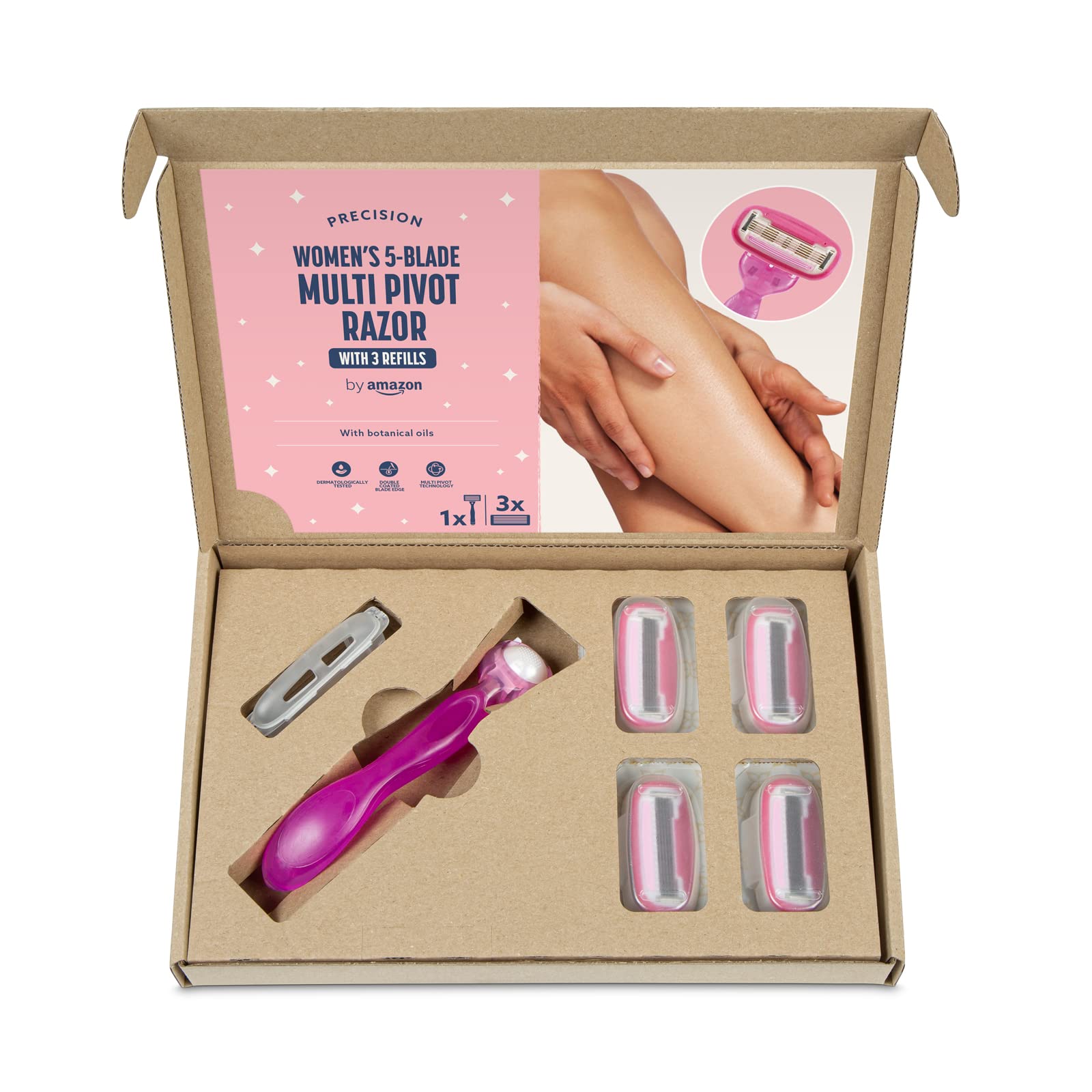 by Amazon Rasoio donna 5 lame 3 ricariche corpo