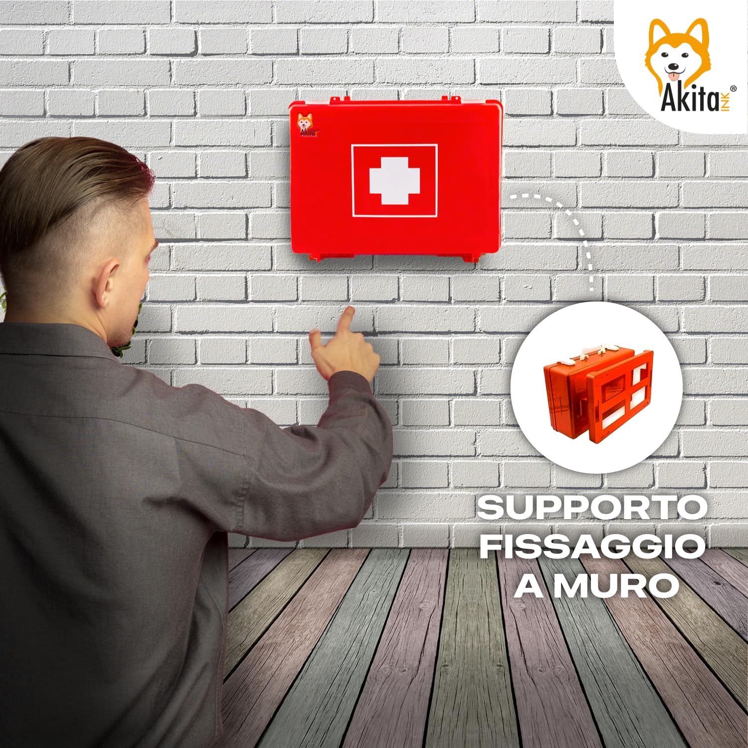 Akitaink Allegato 2 cassetta pronto soccorso parete completa