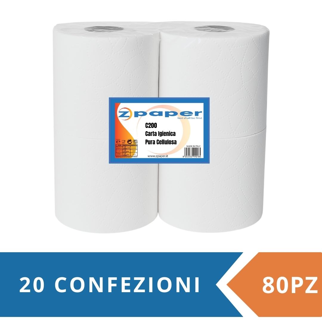 Zpaper C200 Carta Igienica Domestica 80 Rotoli 2 veli