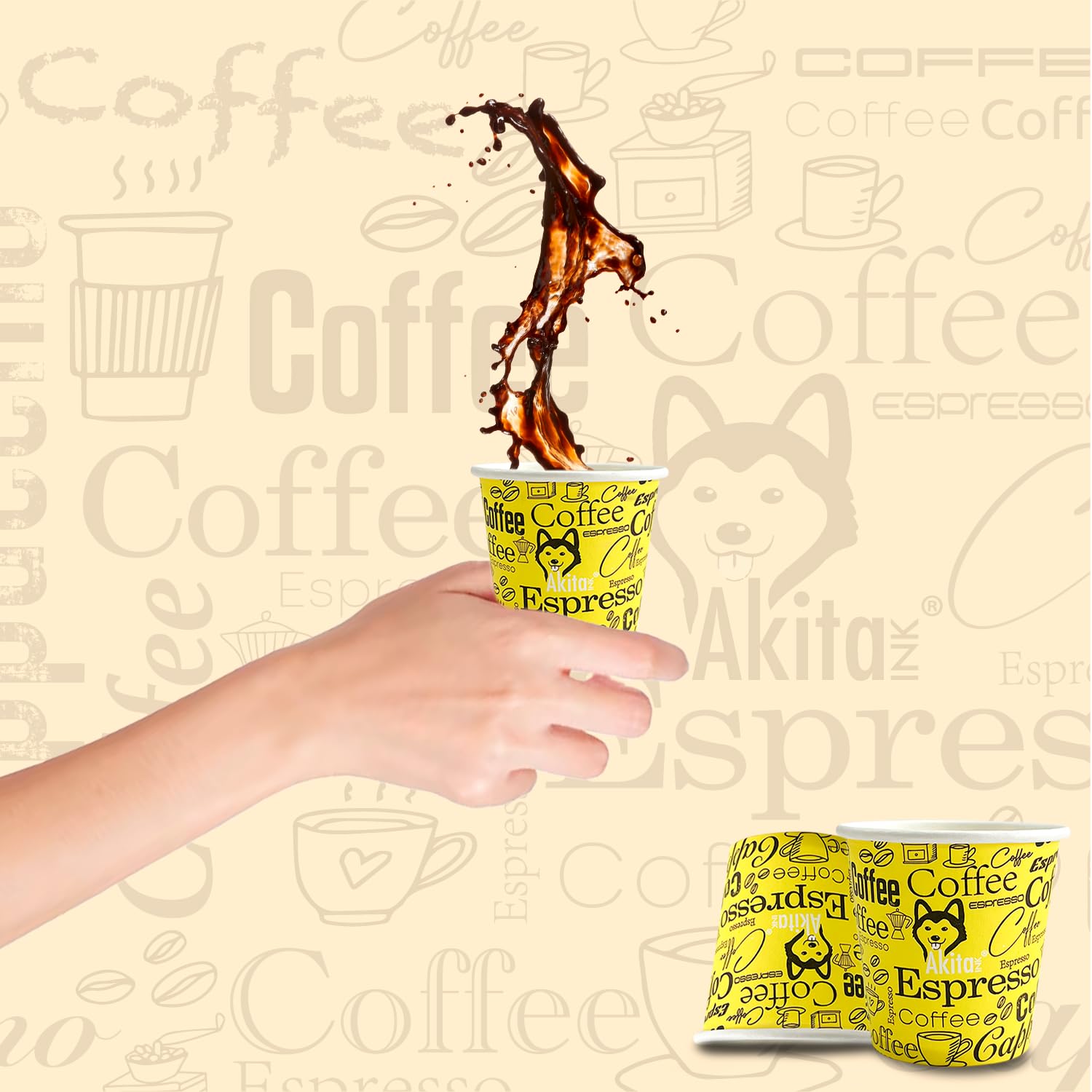 Akitaink bicchierini caffè carta 75 ml 1000 pezzi