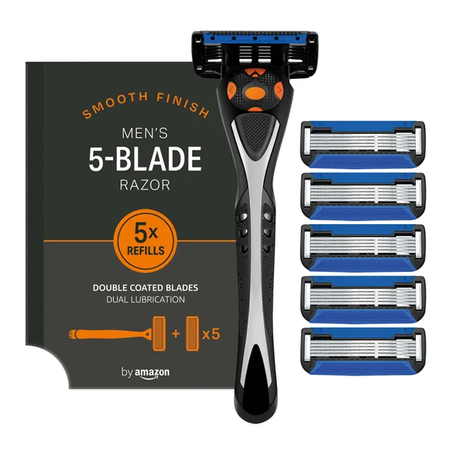 by Amazon rasoio uomo 5 lame + 6 ricariche pelle sensibile