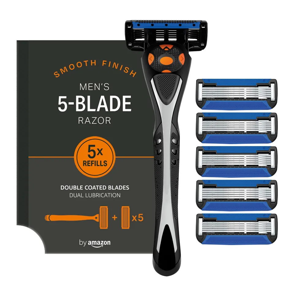 by Amazon rasoio uomo 5 lame + 6 ricariche pelle sensibile