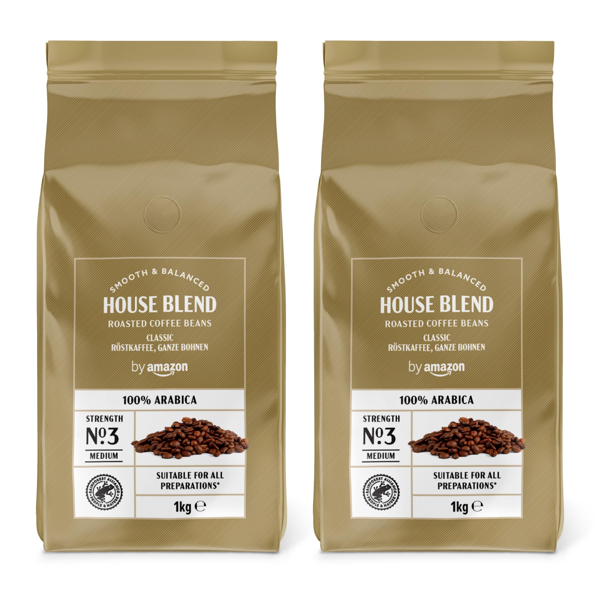 by Amazon 100% Arabica caffe in grani 2kg tostatura media