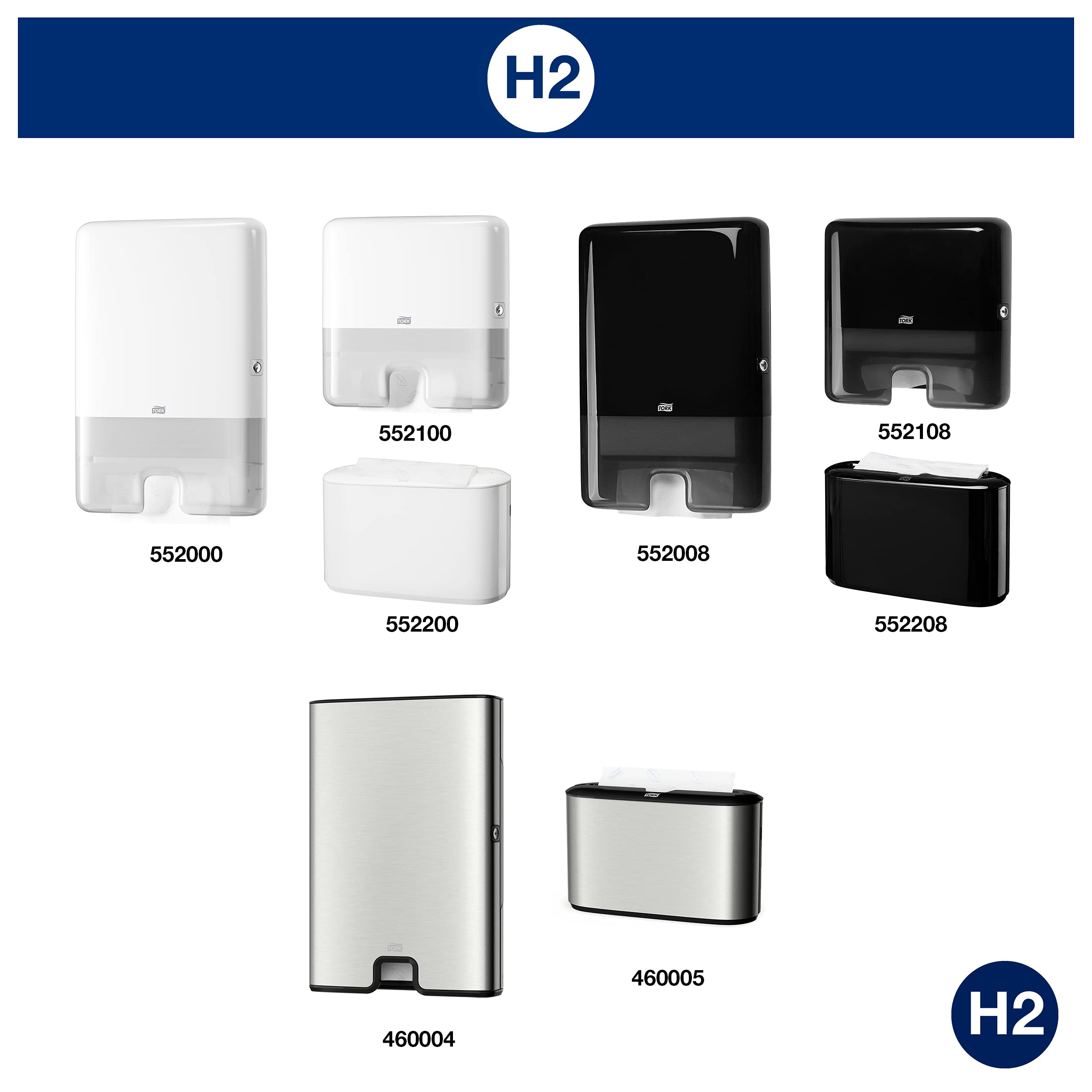 Tork Elevation 552108 dispenser asciugamani Mini nero H2