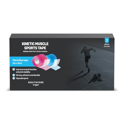 Healthcare by Amazon Kinetic Nastro Sportivo 5m Blu Rosa x2
