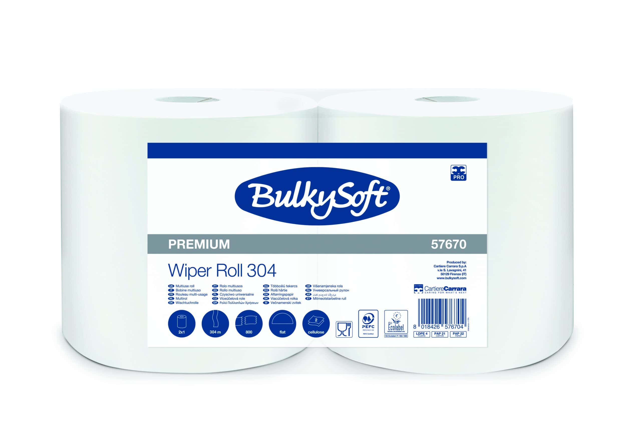 Bulkysoft Premium Wiper Roll 304 rotolo carta 2 veli