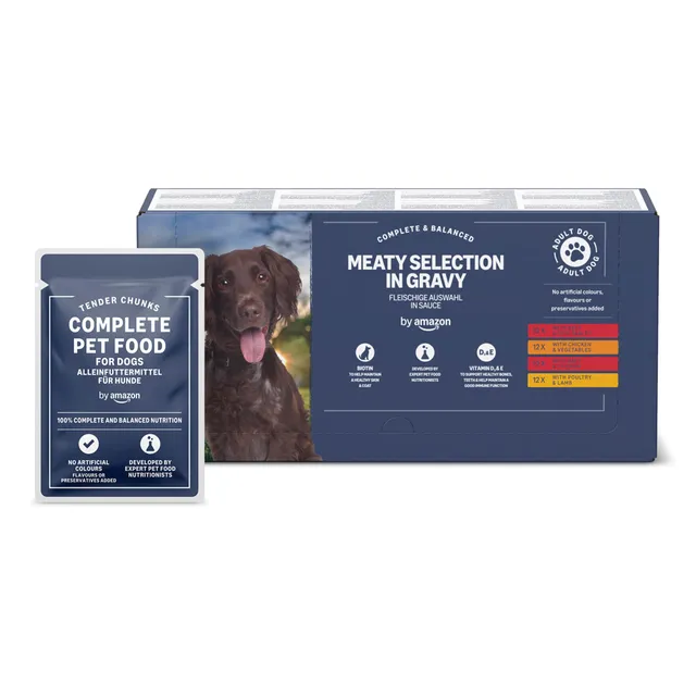 by Amazon Cibo Cani Adulti Salsa Carne 48x100 g