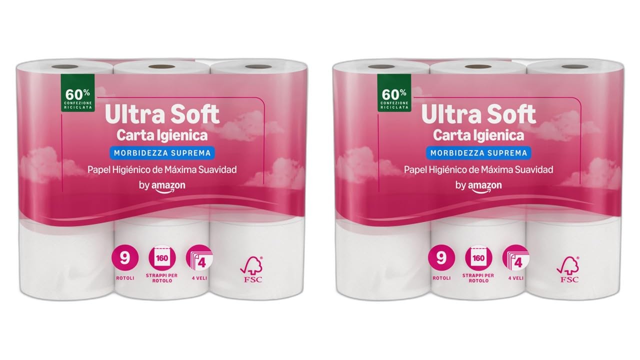 by Amazon Ultra Morbida carta igienica 4 veli 36 rotoli