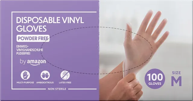 by Amazon guanti vinile monouso M 100 pezzi senza lattice