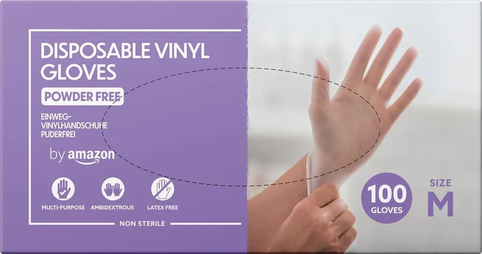 by Amazon guanti vinile monouso M 100 pezzi senza lattice