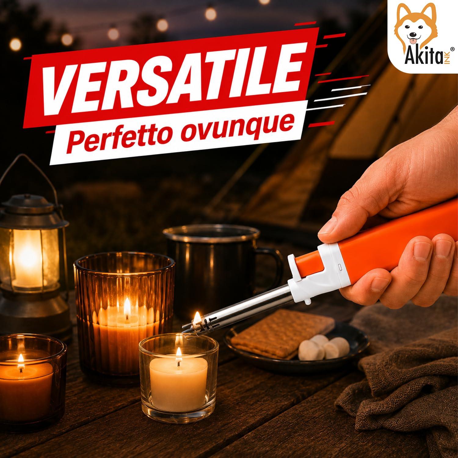 Akitaink Accendigas Ricaricabile Colorato Set 5 Pezzi BBQ