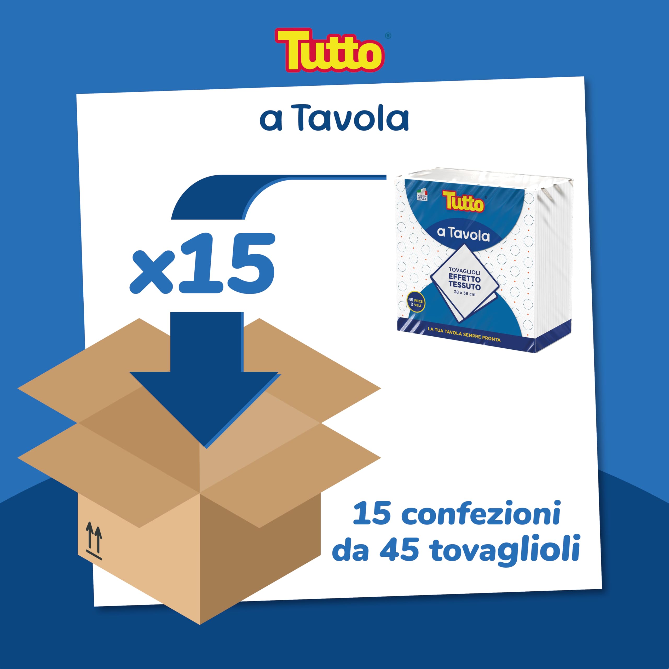 Tutto a Tavola tovaglioli 675 pz 38x38 cm 2 veli decorati