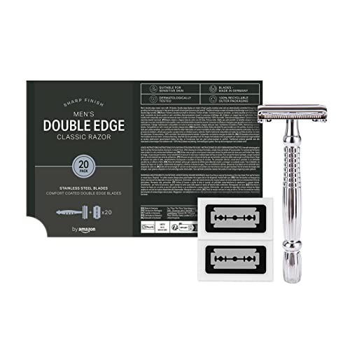 by Amazon rasoio classico doppia lama con 20 lamette