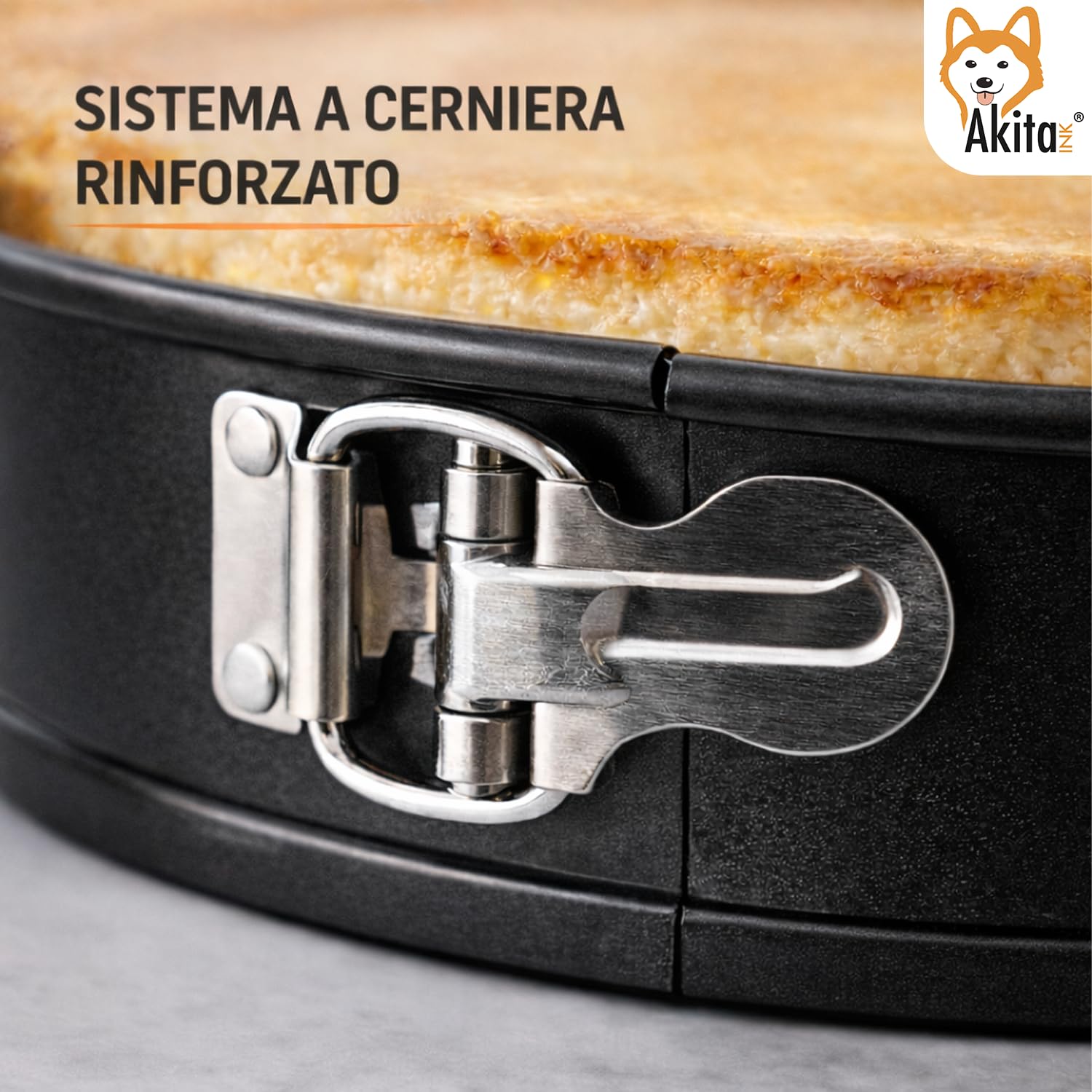 Akitaink Tortiera a cerniera antiaderente 18 cm per cheesecake