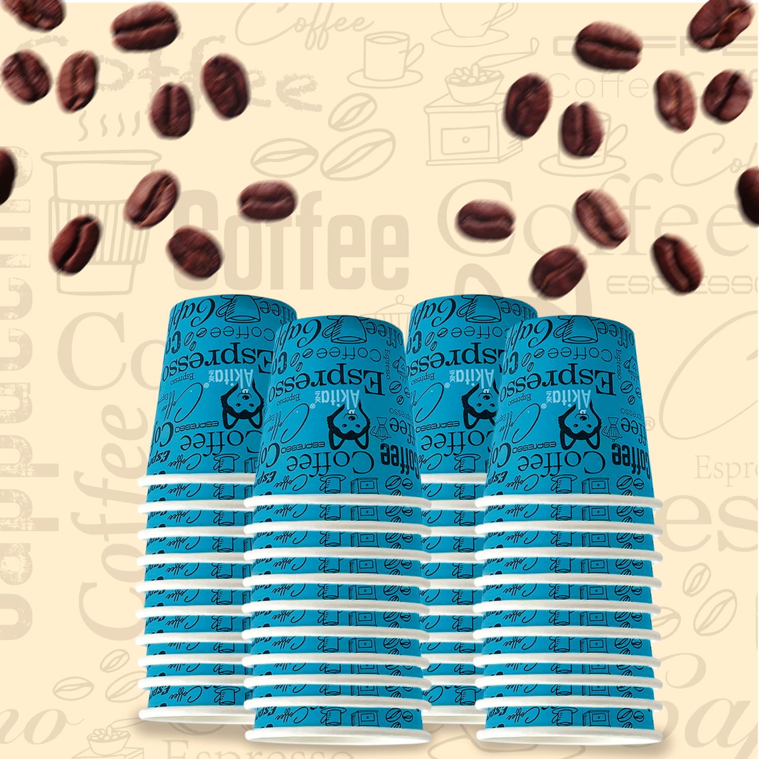 Akitaink bicchierini caffè carta 75 ml 1000 pezzi