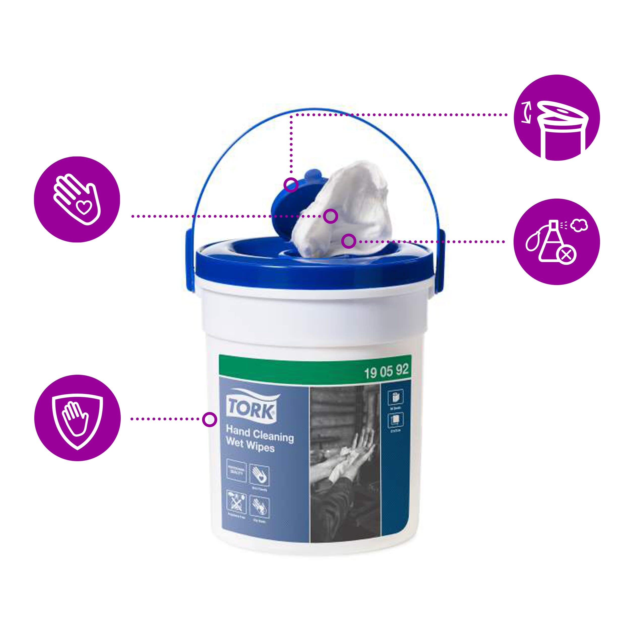 Tork 190592 salviette umidificate 58 pz con secchio