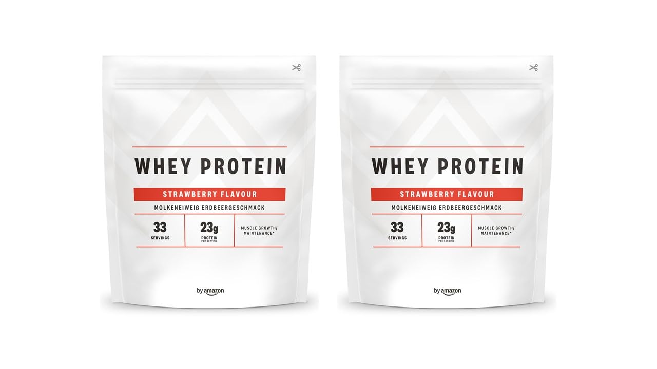 by Amazon Nutrition Proteine Whey Fragola 2x1 kg vegetariane