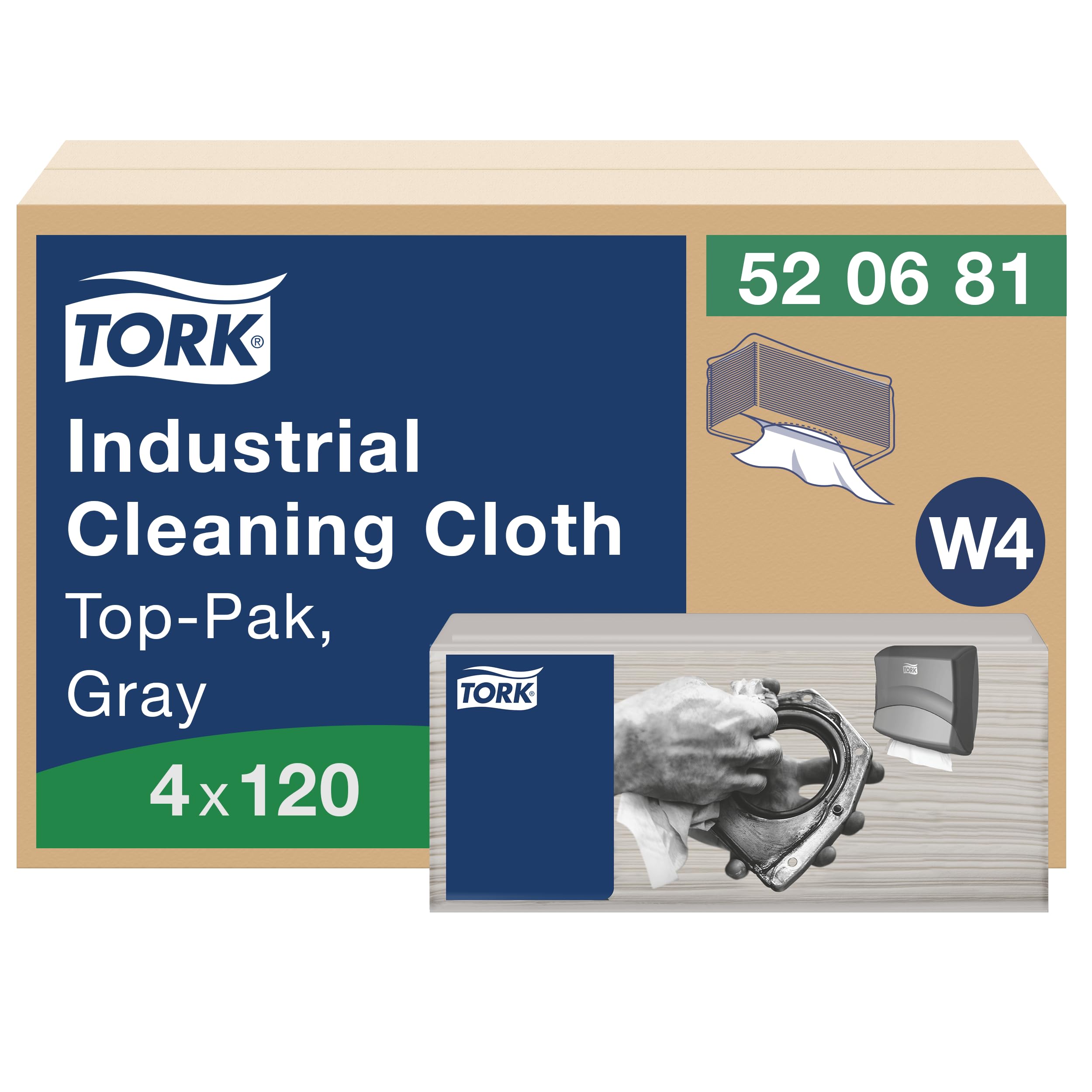 Tork W4 520681 panno pulizia industriale grigio 4x120 pezzi