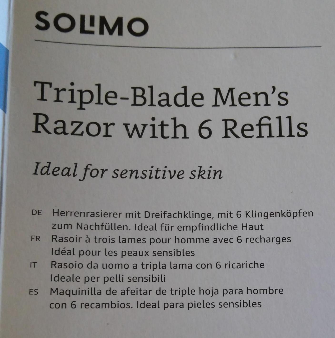 by Amazon Rasoio Uomo 3 Lame con 5 Ricariche Pelle Sensibile