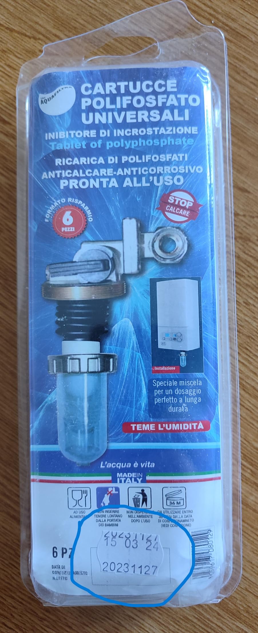 Akitaink cartucce anticalcare universali polifosfati 18 pezzi