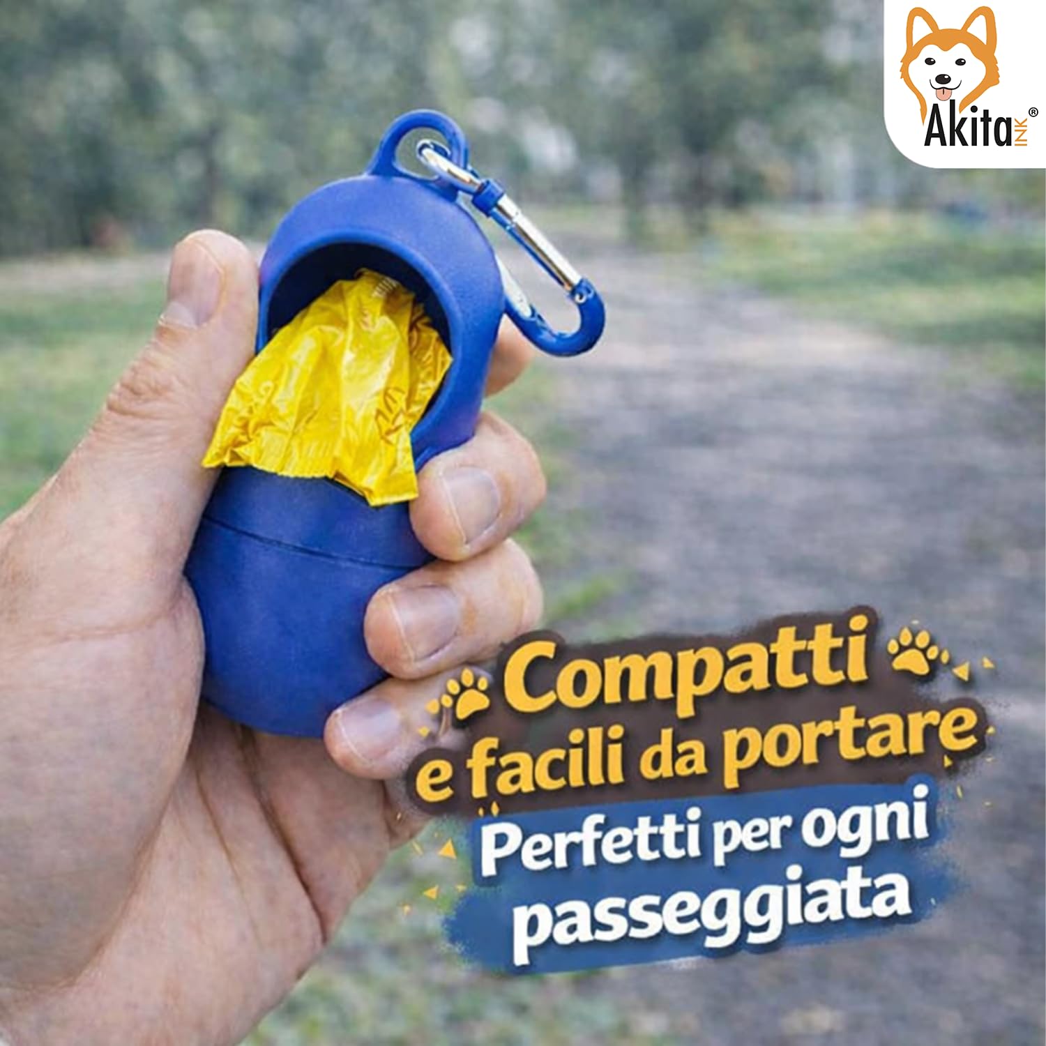 Akitaink sacchetti cane 1080 pezzi 31x22 cm antistrappo