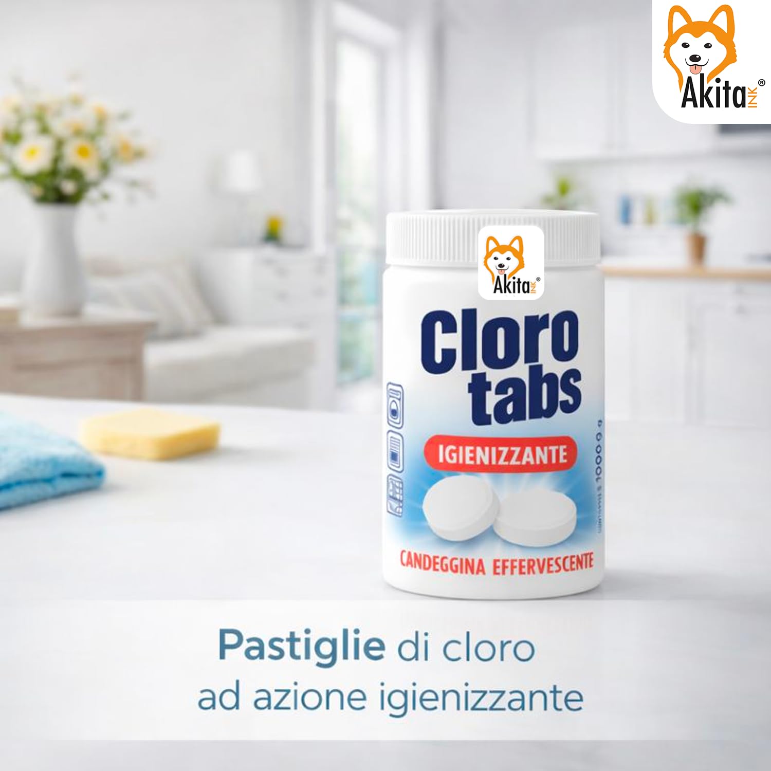 Akitaink Cloro Tabs pastiglie candeggina effervescente 1 kg