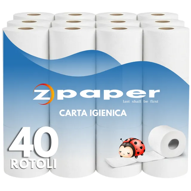 Zpaper C200 carta igienica domestica 40 rotoli 2 veli pura cellulosa
