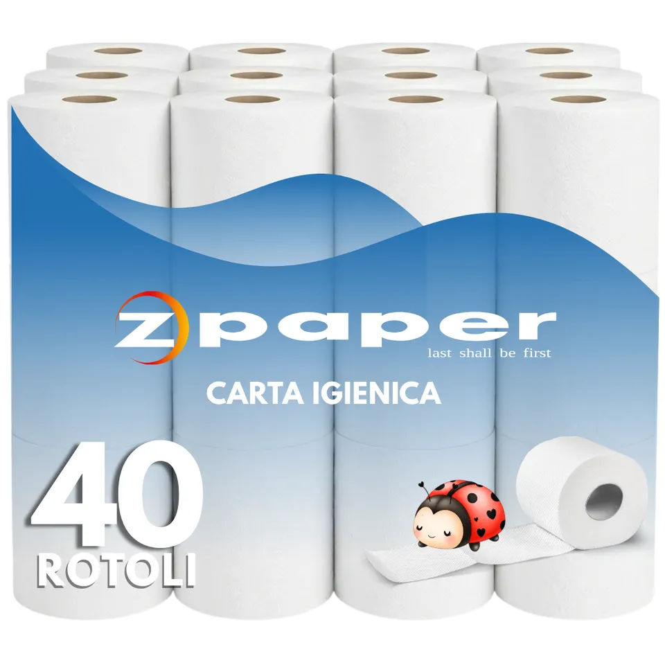 Zpaper C200 carta igienica domestica 40 rotoli 2 veli pura cellulosa
