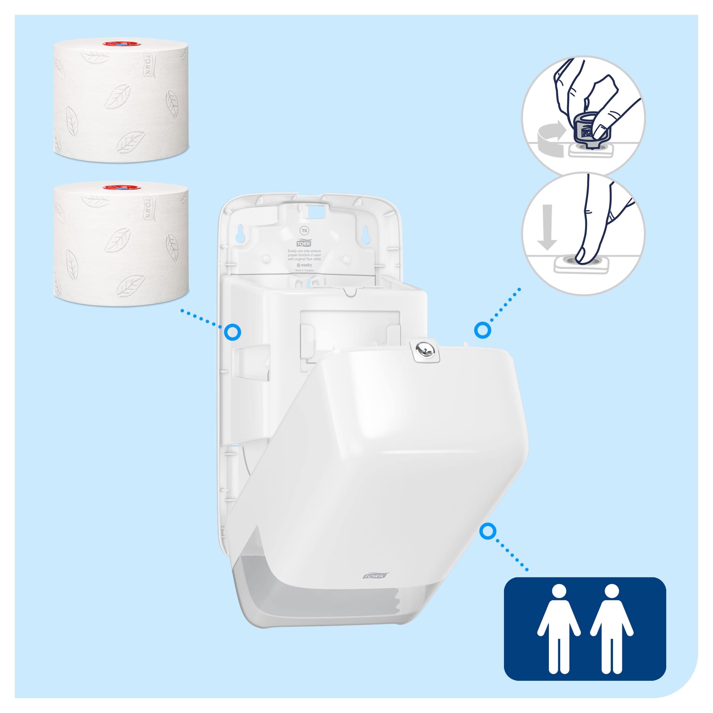 Tork 557500 dispenser carta igienica doppio rotolo bianco