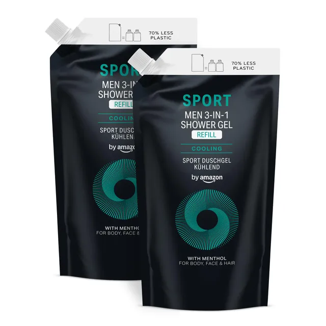 by Amazon Sport Gel Doccia Uomo 3in1 Ricarica 2x1000 ml
