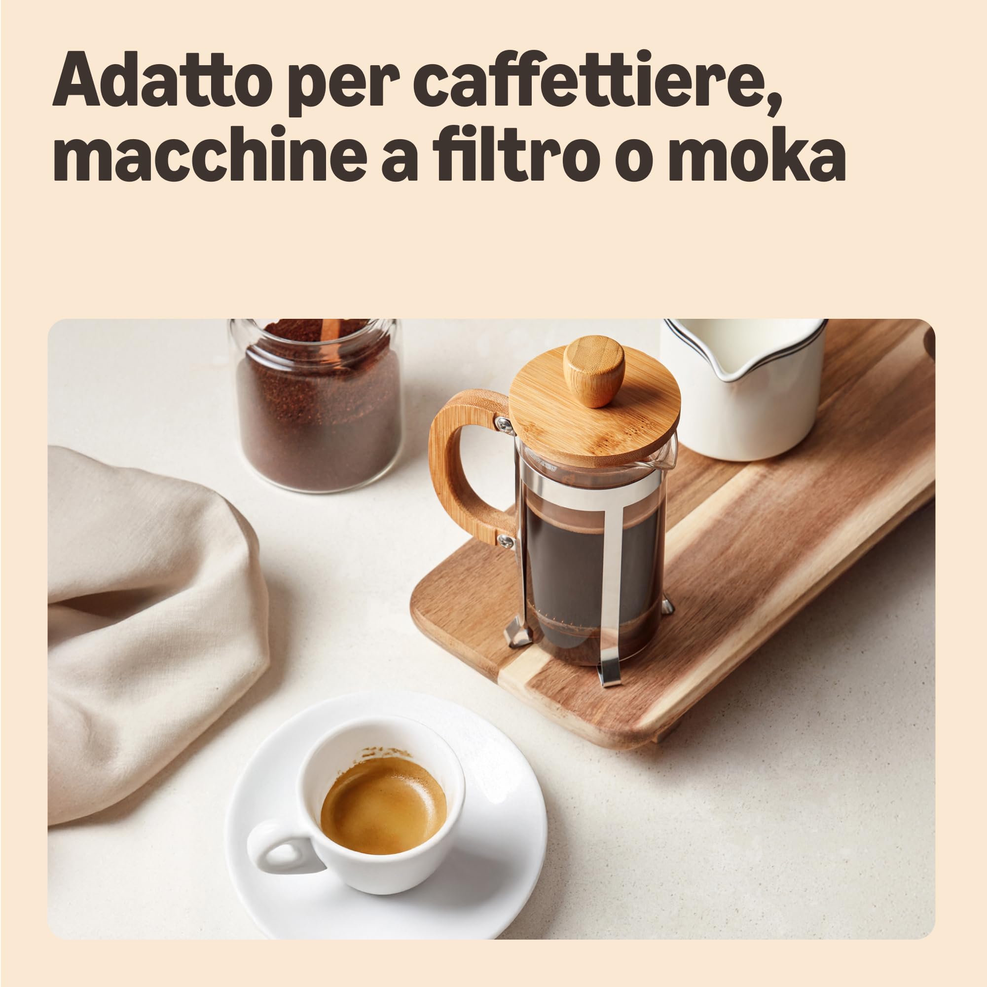 by Amazon Espresso Crema caffè macinato 4x250g tostatura chiara