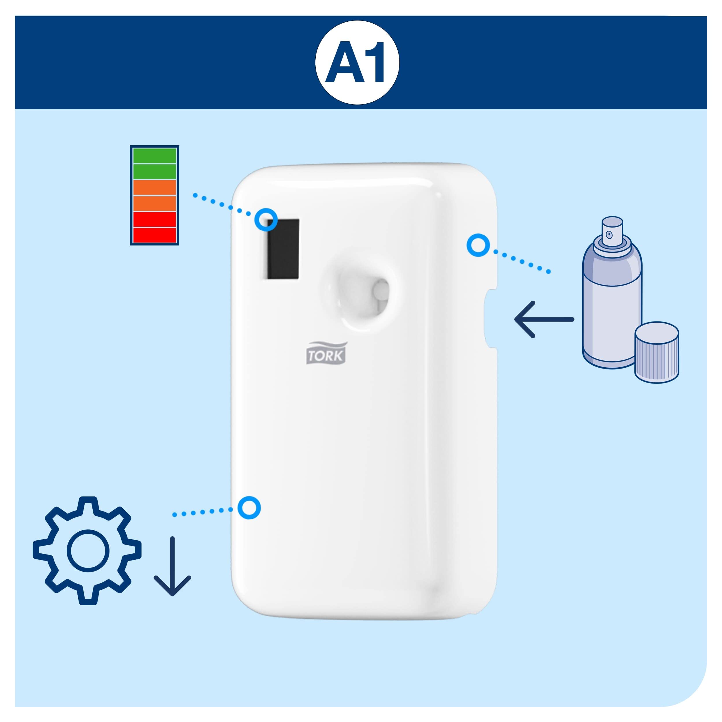 Tork Fresh Scent dispenser deodorante spray A1 bianco