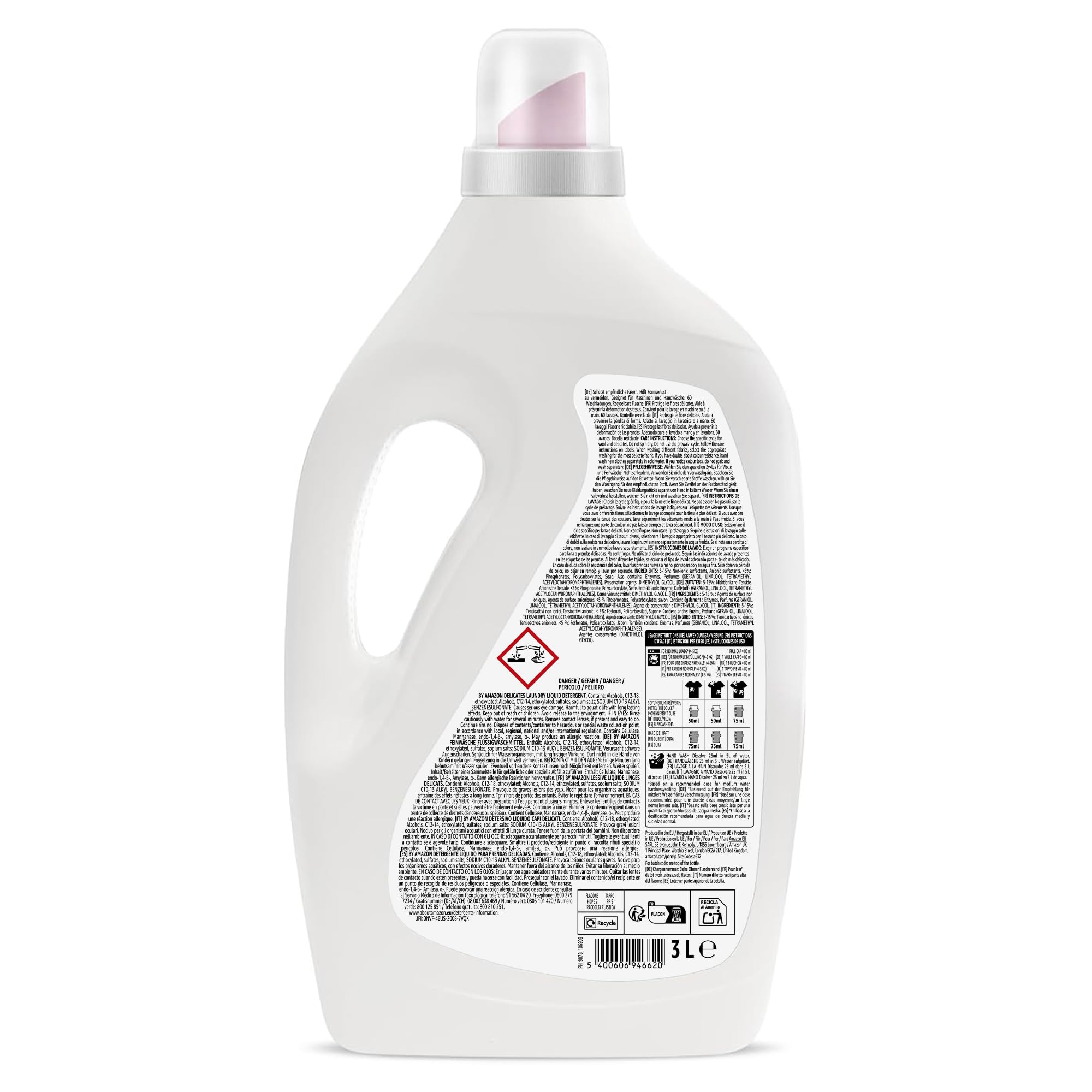 by Amazon Detersivo Liquido Delicati 3 L 60 lavaggi protettivo