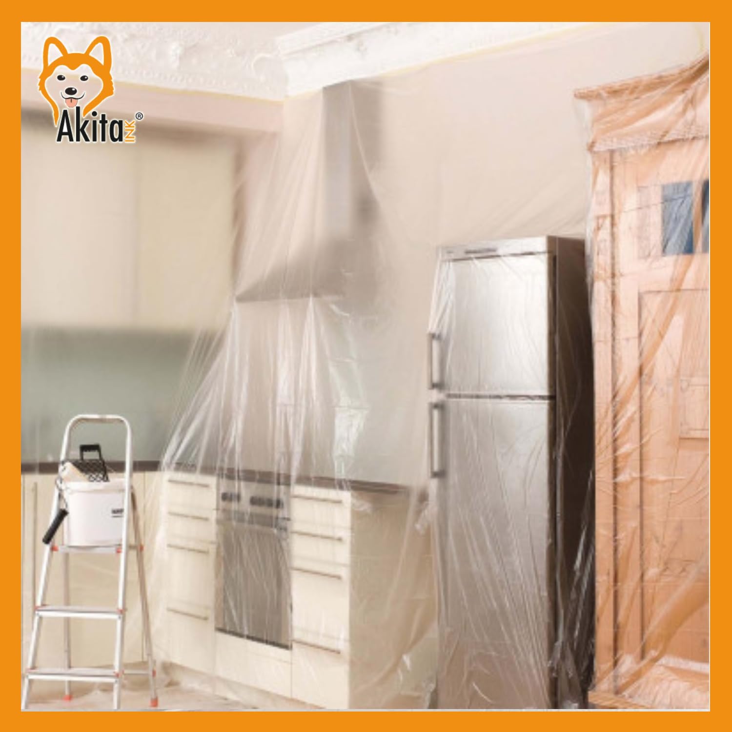 Akitaink telo copritutto 4x5 m 12 pezzi trasparente