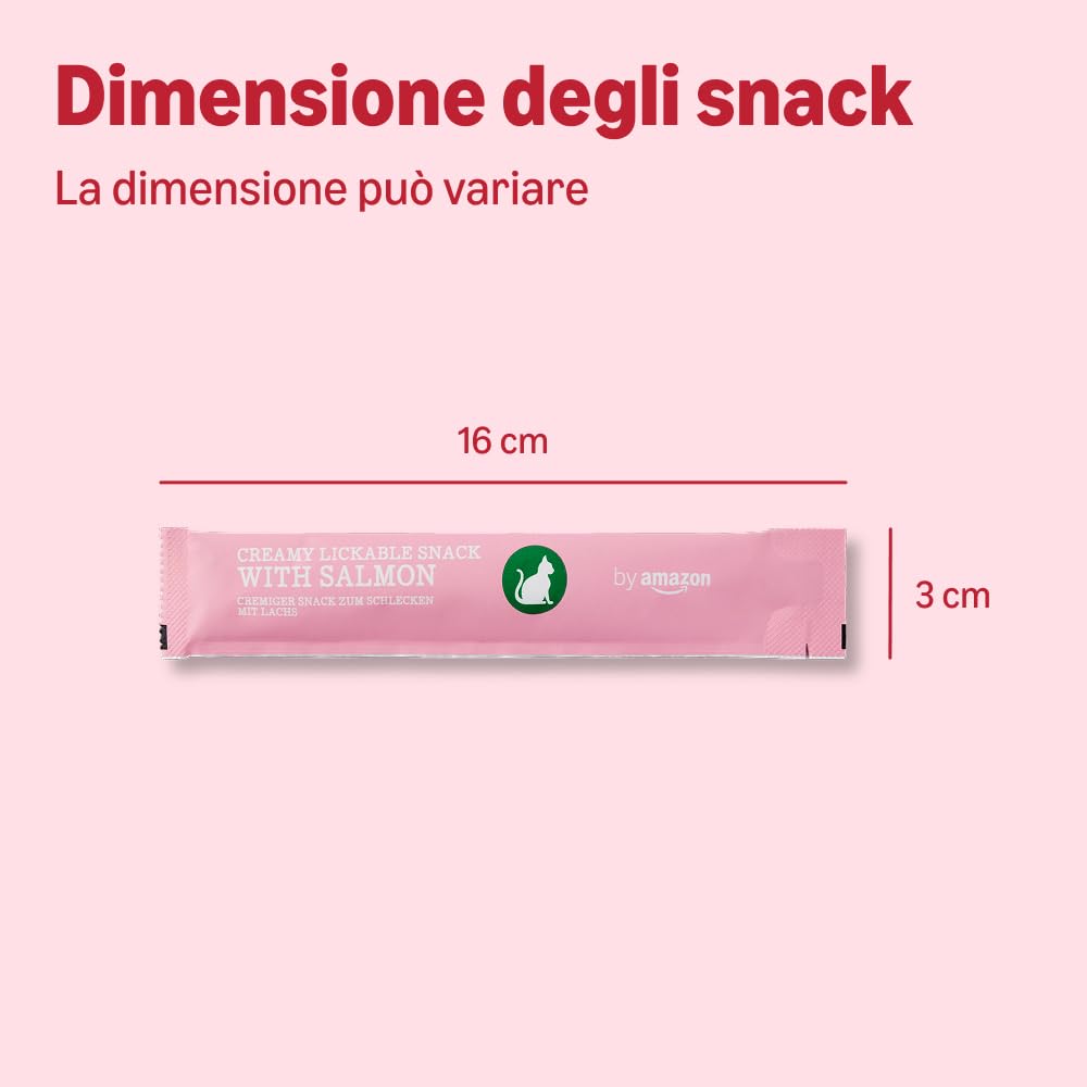 by Amazon Snack leccabile gatti salmone 5x15g cremoso