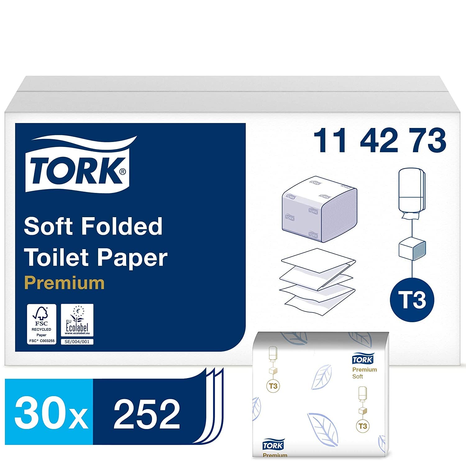 Tork T3 dispenser carta igienica con ricarica 30x252 fogli morbida