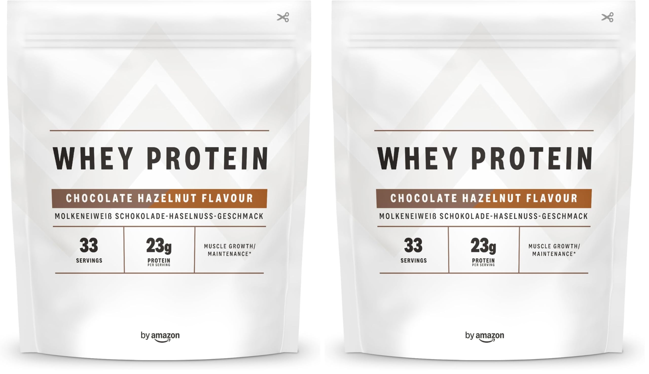 by Amazon Nutrition Proteine Whey Nocciola Cioccolato 2x1 kg