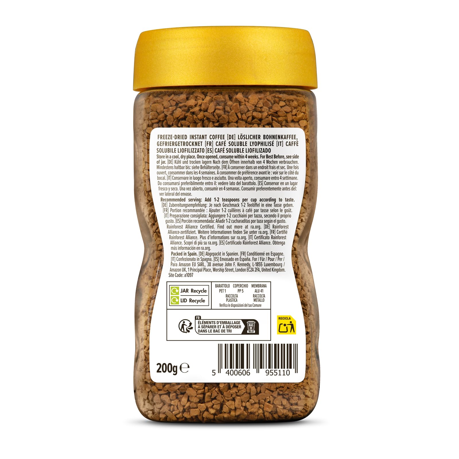 by Amazon Gold caffè solubile 200g tostatura media
