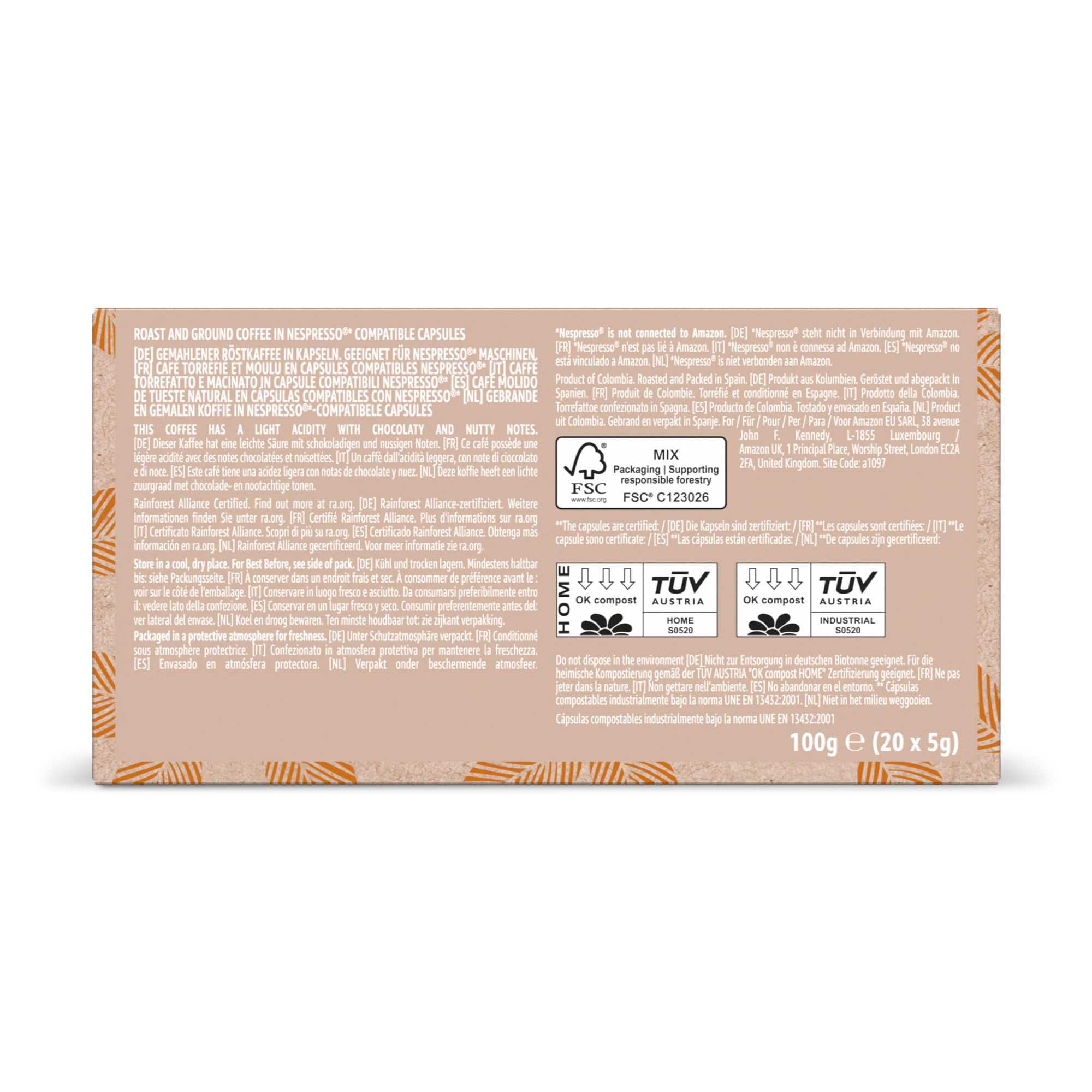 by Amazon Capsule Caffè Colombia 20 pz compatibili Nespresso