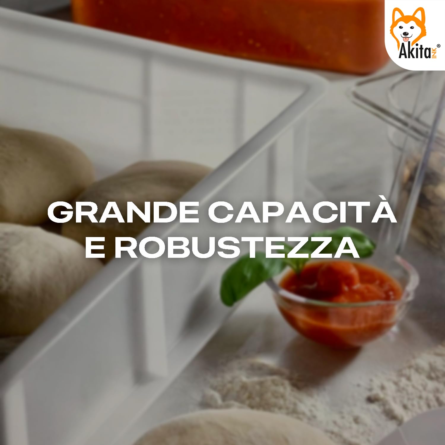 Akitaink contenitore lievitazione 30x40x10 cm con coperchio