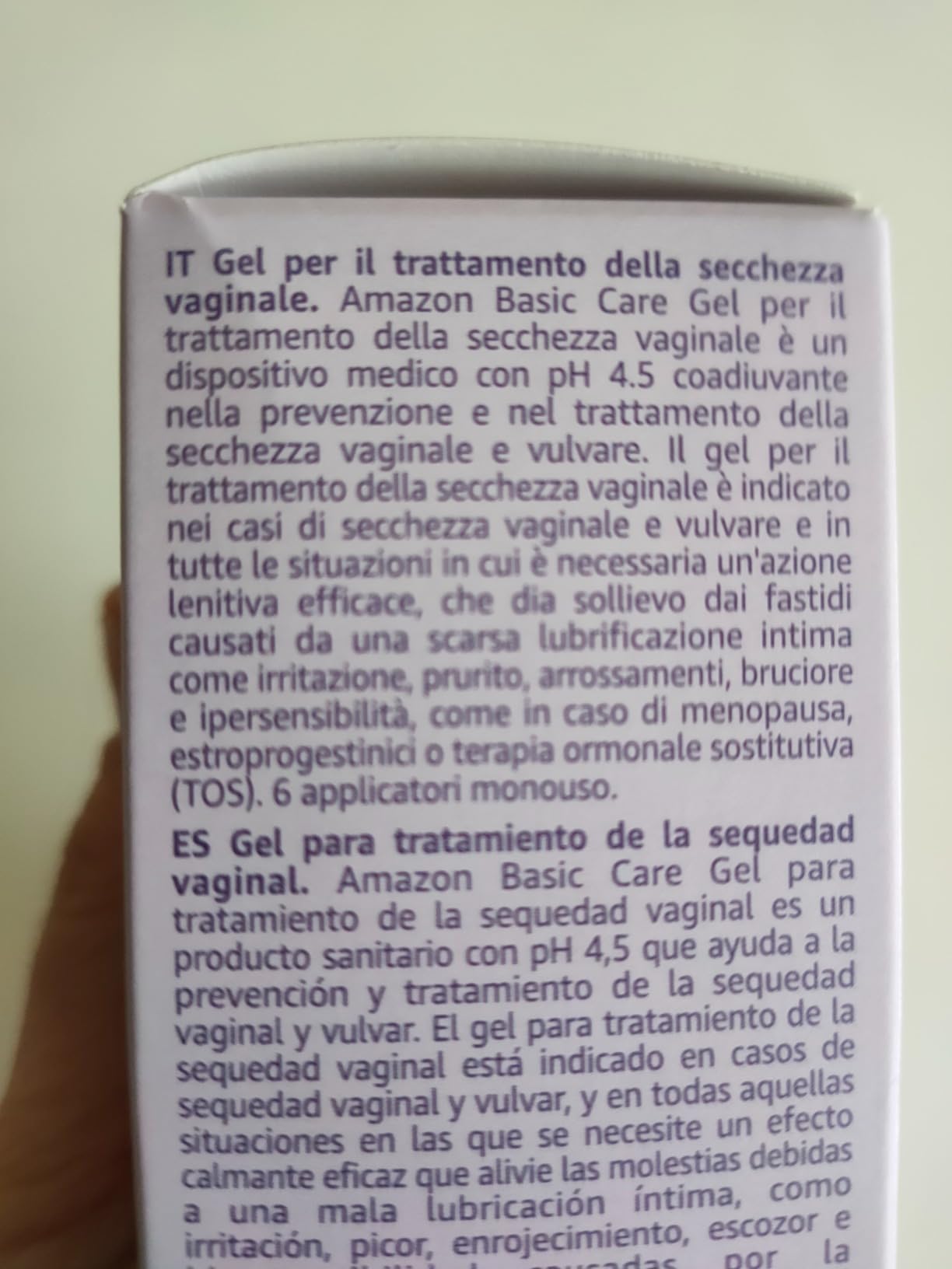 Healthcare by Amazon gel secchezza vaginale 6x5 ml idratante