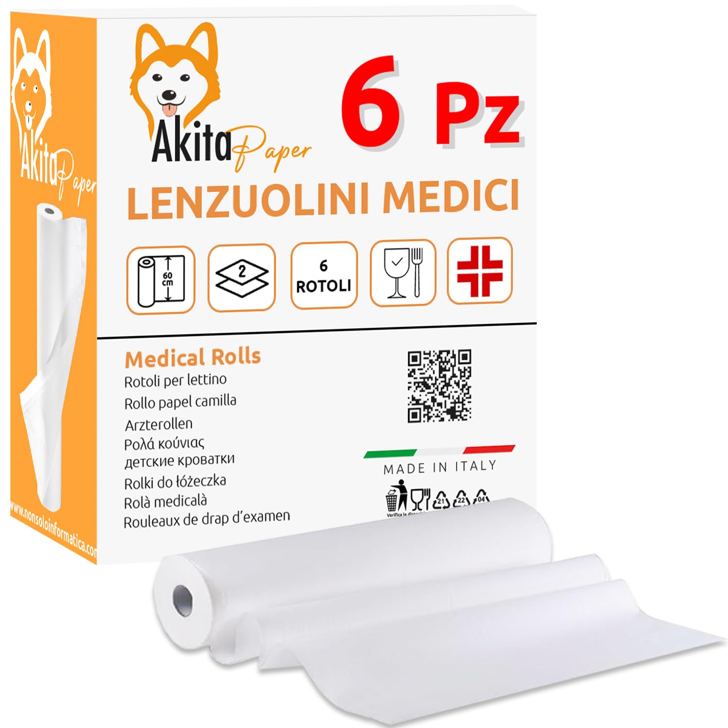 Akitaink carta lettino 2 veli 6 rotoli pura cellulosa