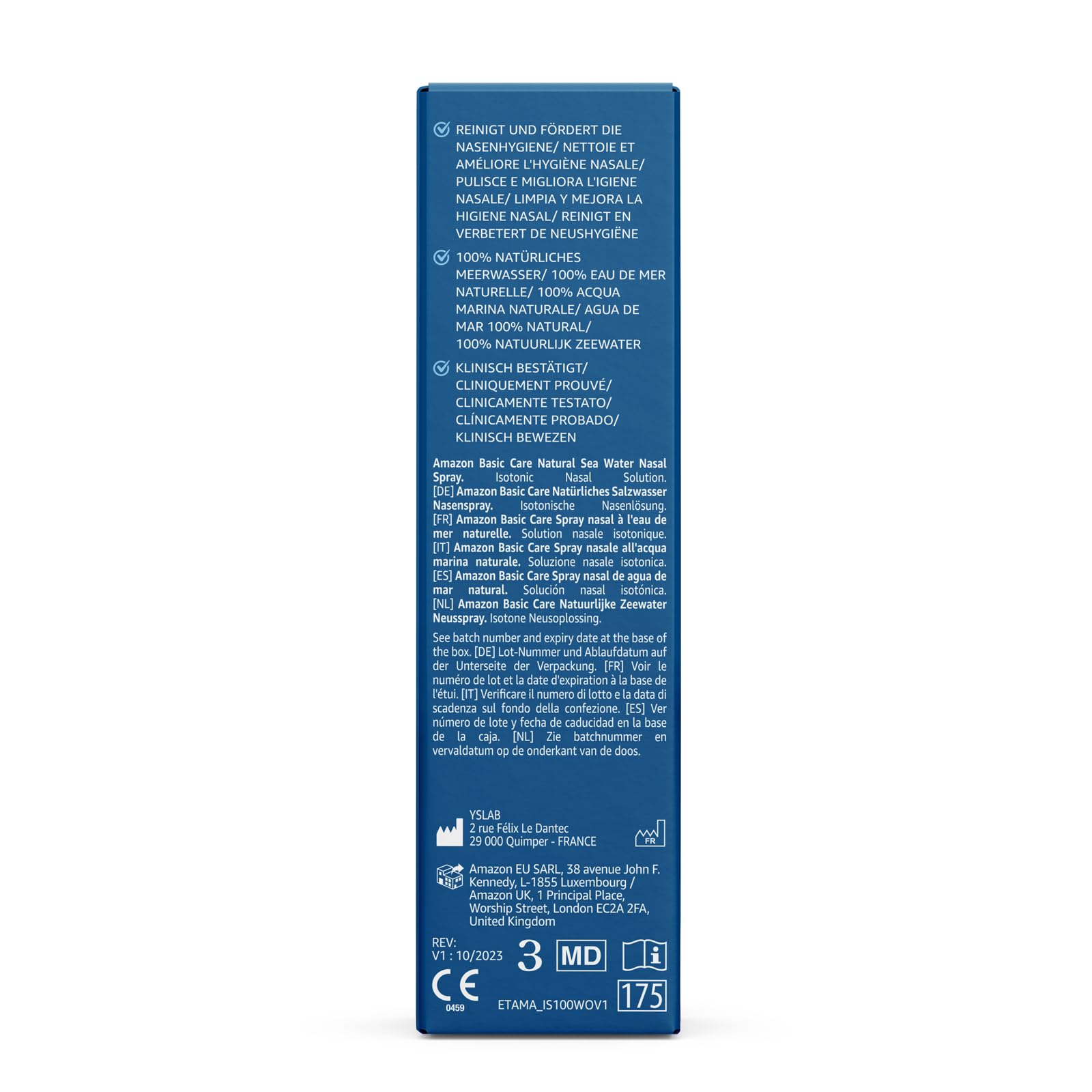 Amazon Basic Care Spray Nasale Acqua di Mare 100 ml Isotonico
