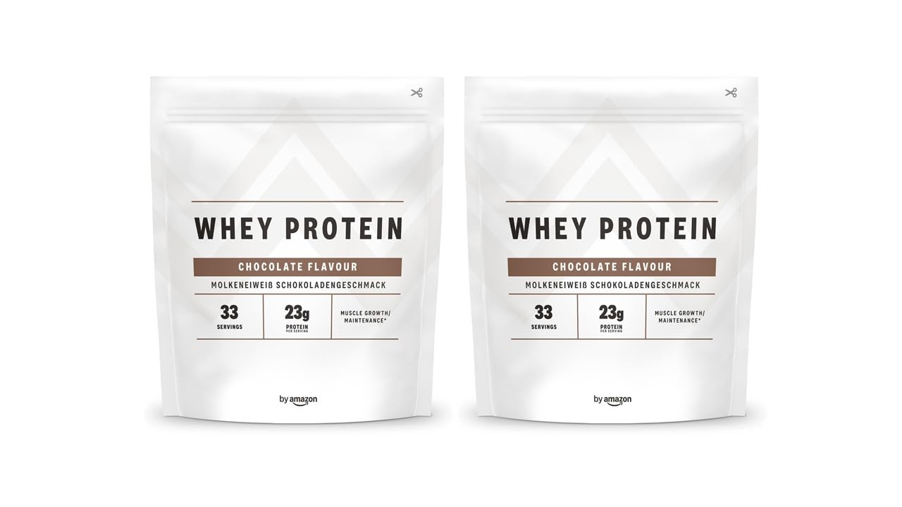 by Amazon Nutrition Proteine Siero Latte Cioccolato 2x1 kg 33 porzioni