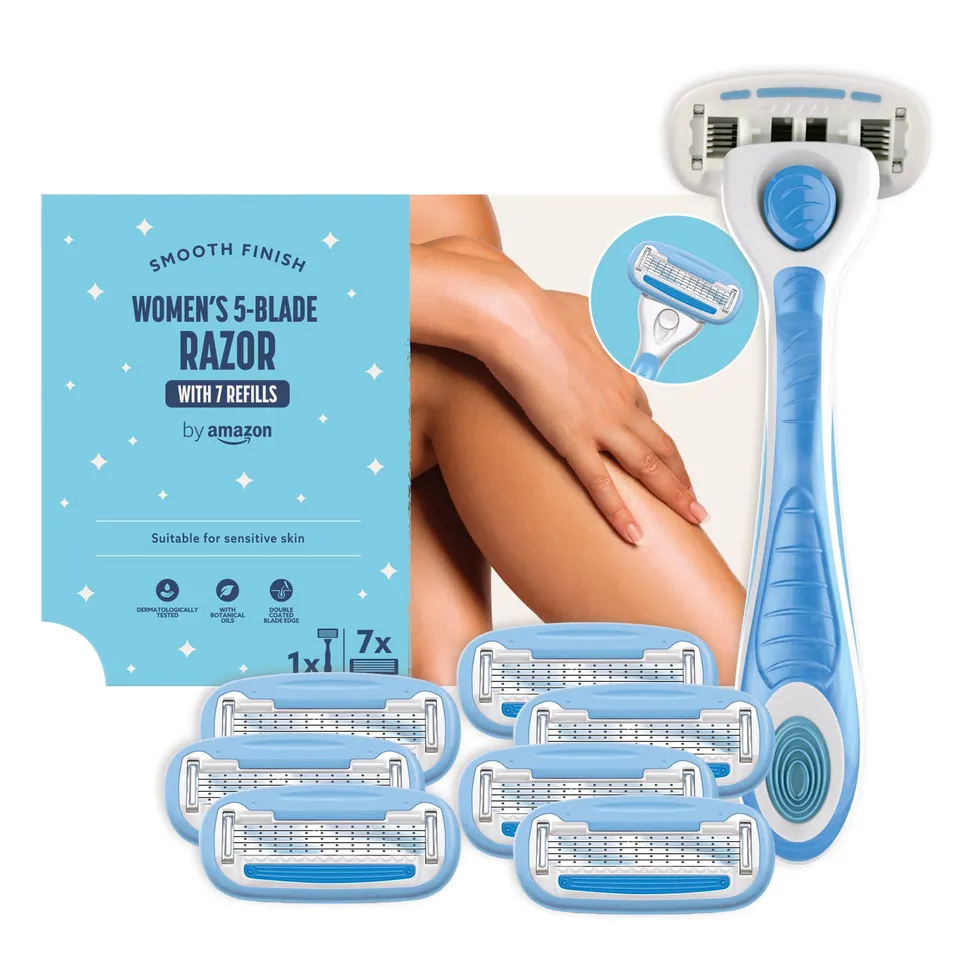 by Amazon Rasoio Donna 5 Lame + 7 Ricariche per pelli sensibili
